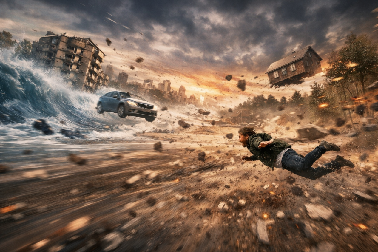 地球停转的灾难景象