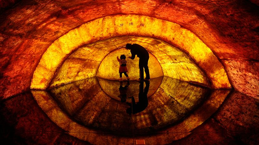 中国南京地质博物馆的地球核心模型